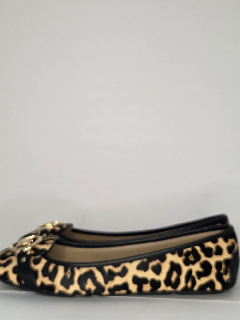 Michael Kors Leopard Print Ballet Flats in Black and Tan - Picture 3 of 6
